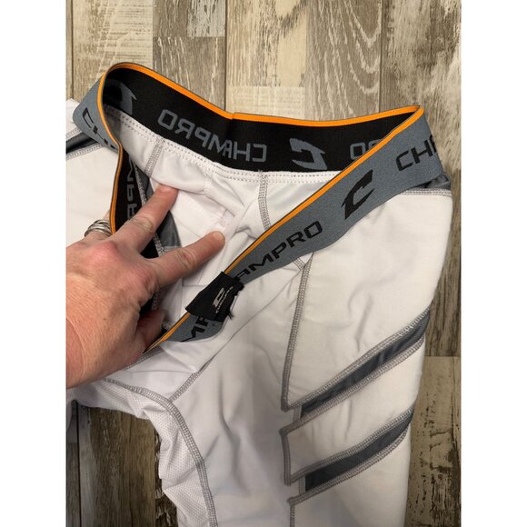 Champro Adult L Compression Sliding Shorts With Cup Pocket White/Gray Polyester/ - Picture 4 of 4